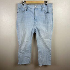 Madewell Slim Demi-Boot Jeans Size 33 Petite Bellmeade Light Wash High Rise